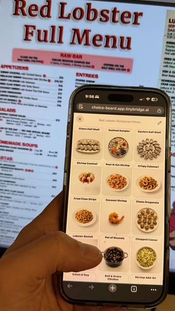 Text menu turned into a choice board